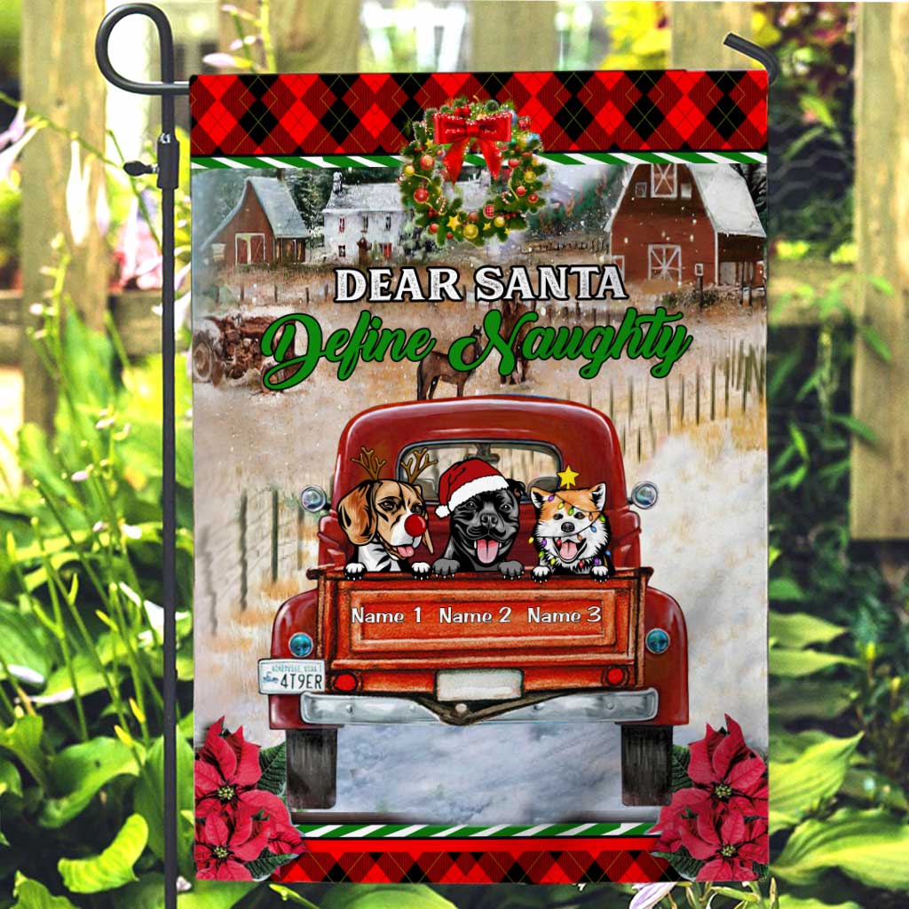 Joyeux Noël - Drapeau de jardin personnalisé pour chien de Noël