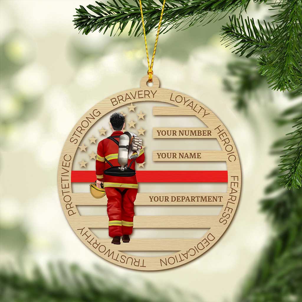 Pompier - Ornement de Noël transparent personnalisé sur le thème des pompiers