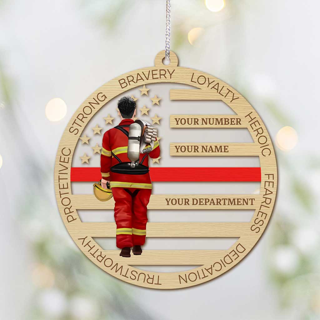 Pompier - Ornement de Noël transparent personnalisé sur le thème des pompiers