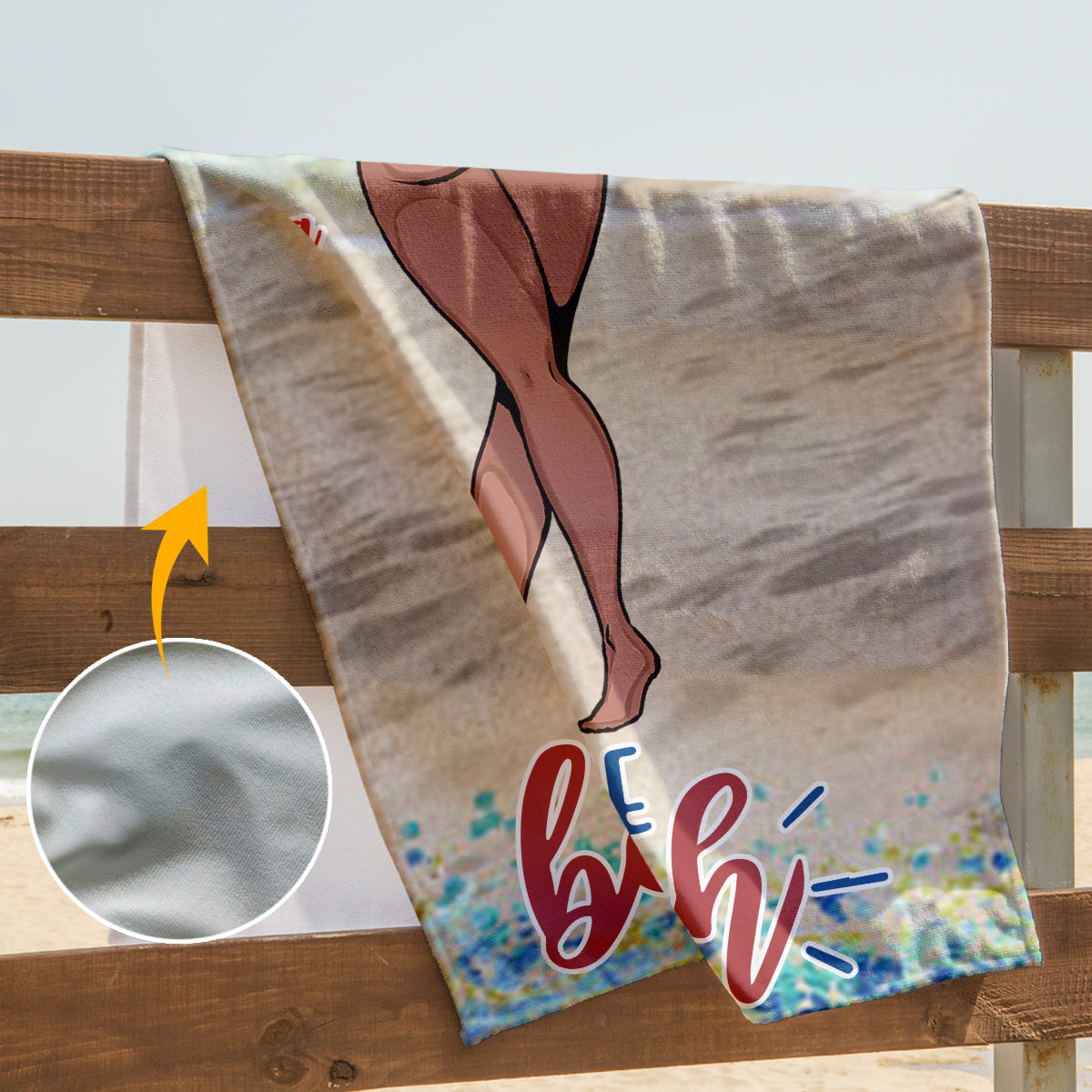 Sandy Toes Sun Kissed Nose - Sea Lover gift for friend, sister, girlfriend, wife, mom - Personalized Beach Towel