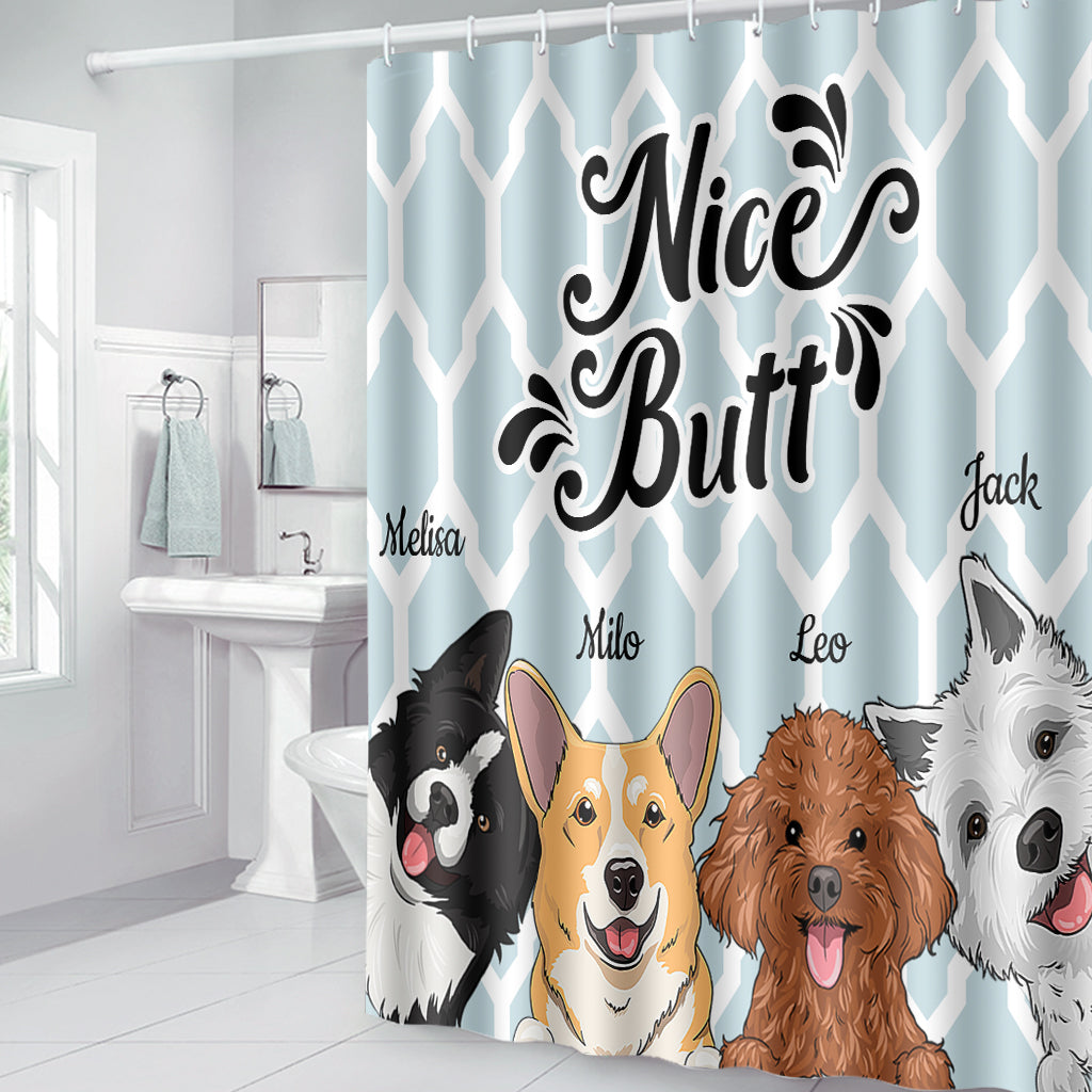 Joli derrière - Cadeau pour amoureux des chiens et des chats - Rideau de douche personnalisé
