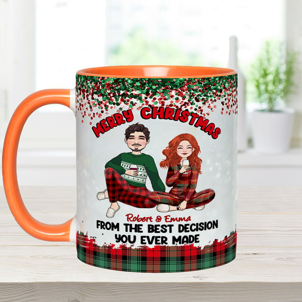 Joyeux Noël de la part de la meilleure décision que vous ayez jamais prise - Mug personnalisé pour couple