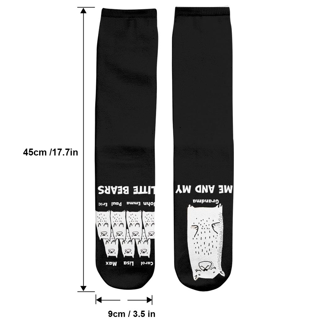 Me And My Little Bears - Gift for dad, grandma, grandpa, mom, uncle, aunt - Personalized Socks