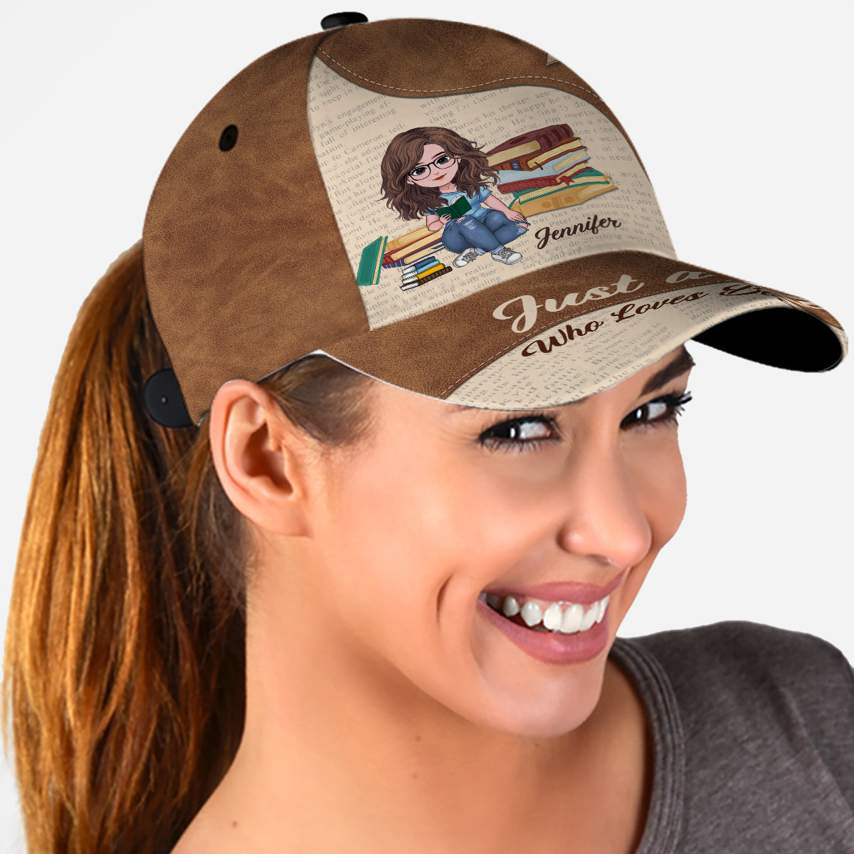 Juste une fille qui aime les livres - Casquette classique personnalisée avec un livre