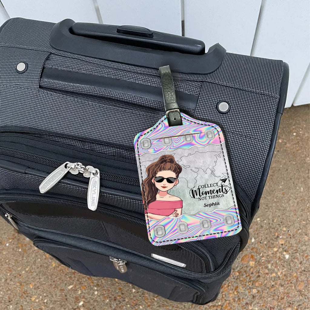 Il est temps de vivre une nouvelle aventure ! – Cadeau de voyage pour maman, fille, petite-fille, épouse, petite amie, amie – Étiquette à bagages en cuir personnalisée