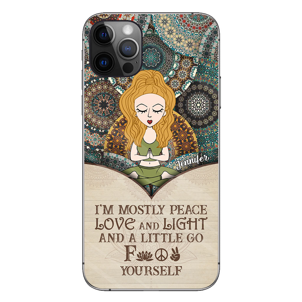 I'm Mostly Peace - Personalized Yoga Phone Case