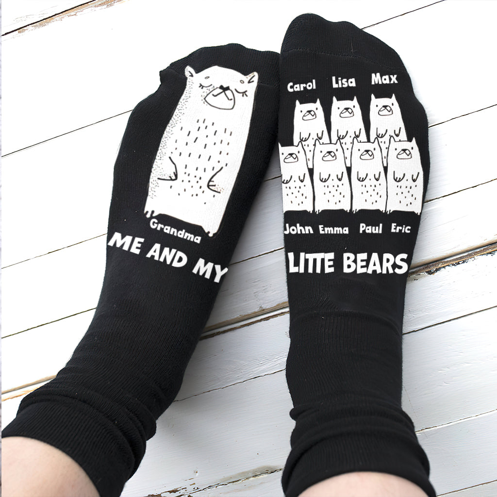 Me And My Little Bears - Gift for dad, grandma, grandpa, mom, uncle, aunt - Personalized Socks
