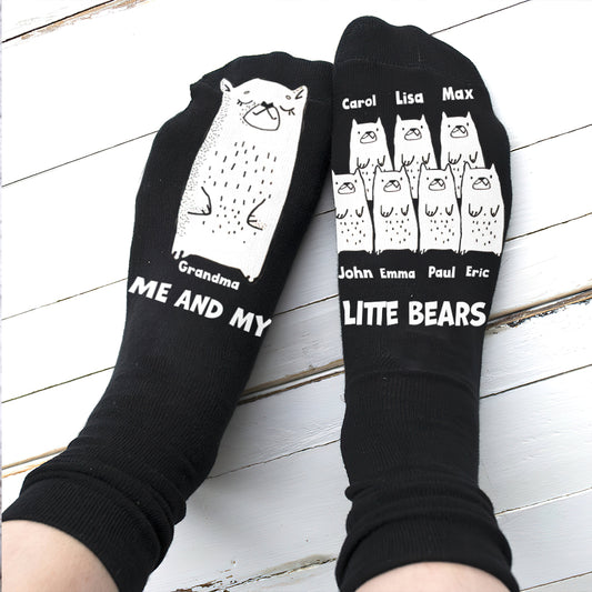 Moi et mes petits ours - Cadeau pour papa, grand-mère, grand-père, maman, oncle, tante - Chaussettes personnalisées