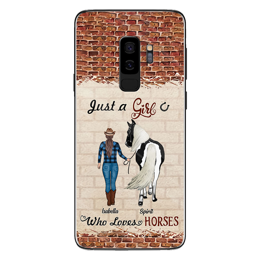 Une fille qui aime les chevaux - Coque de téléphone personnalisée avec motif cheval