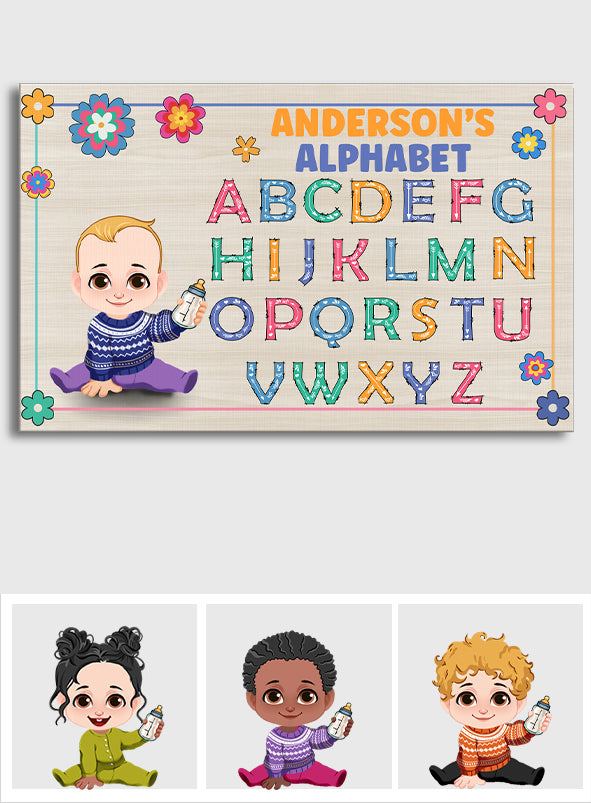 Affiche de l'alphabet - Toile et affiche personnalisées pour enfants