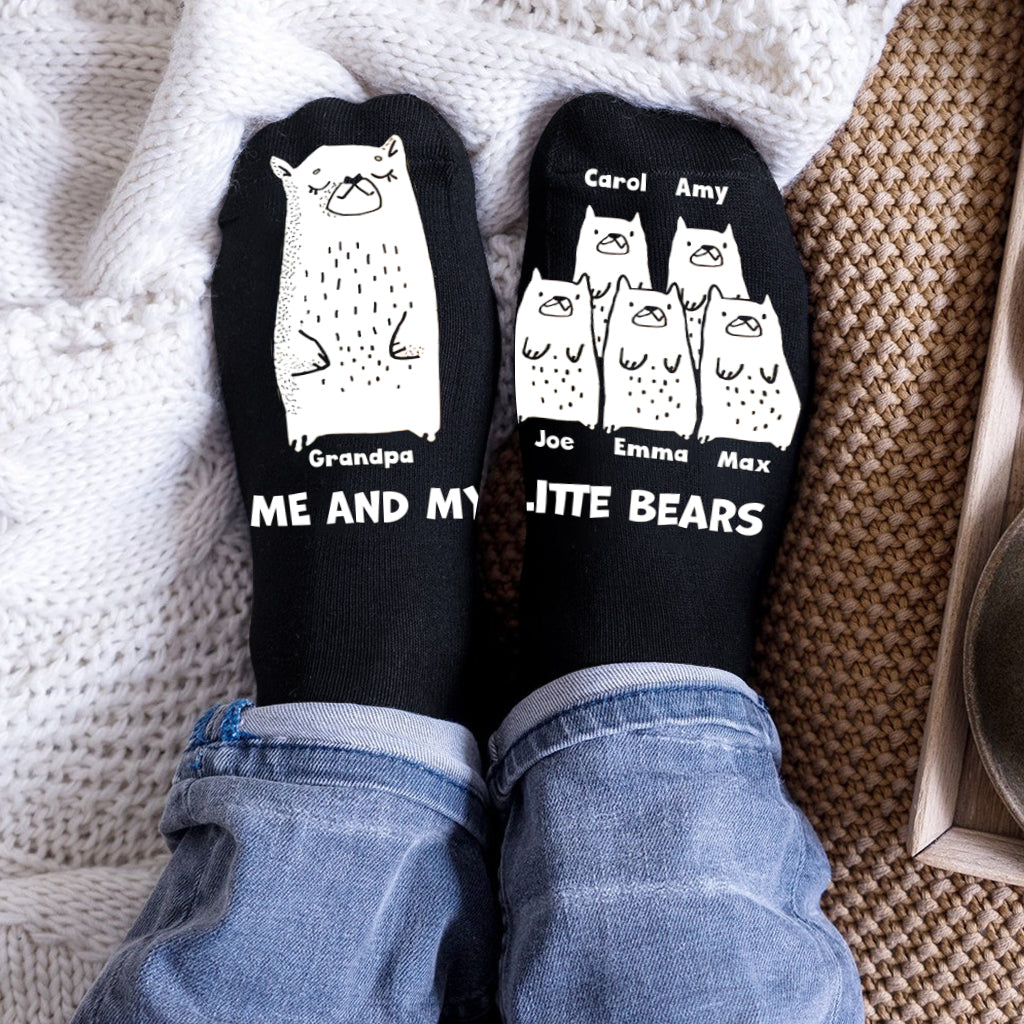 Moi et mes petits ours - Cadeau pour papa, grand-mère, grand-père, maman, oncle, tante - Chaussettes personnalisées