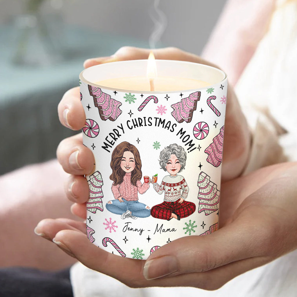Au lieu de petits-enfants - Cadeau pour maman - Bougie personnalisée avec couvercle en bois