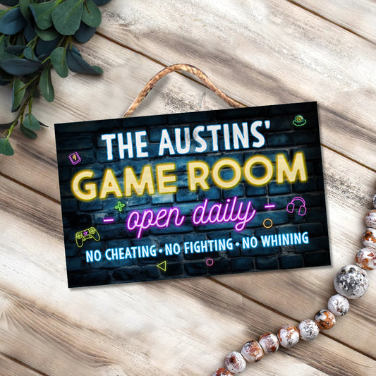 Game Room - Personalized Video Game Rectangle Wood Sign