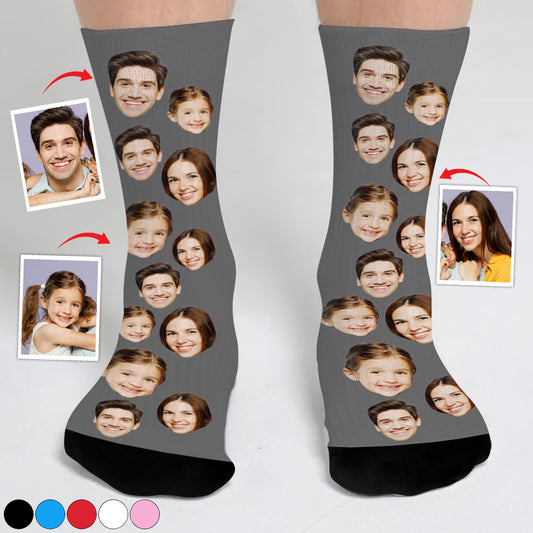 Chaussettes personnalisées pour toute la famille - Face personnalisée