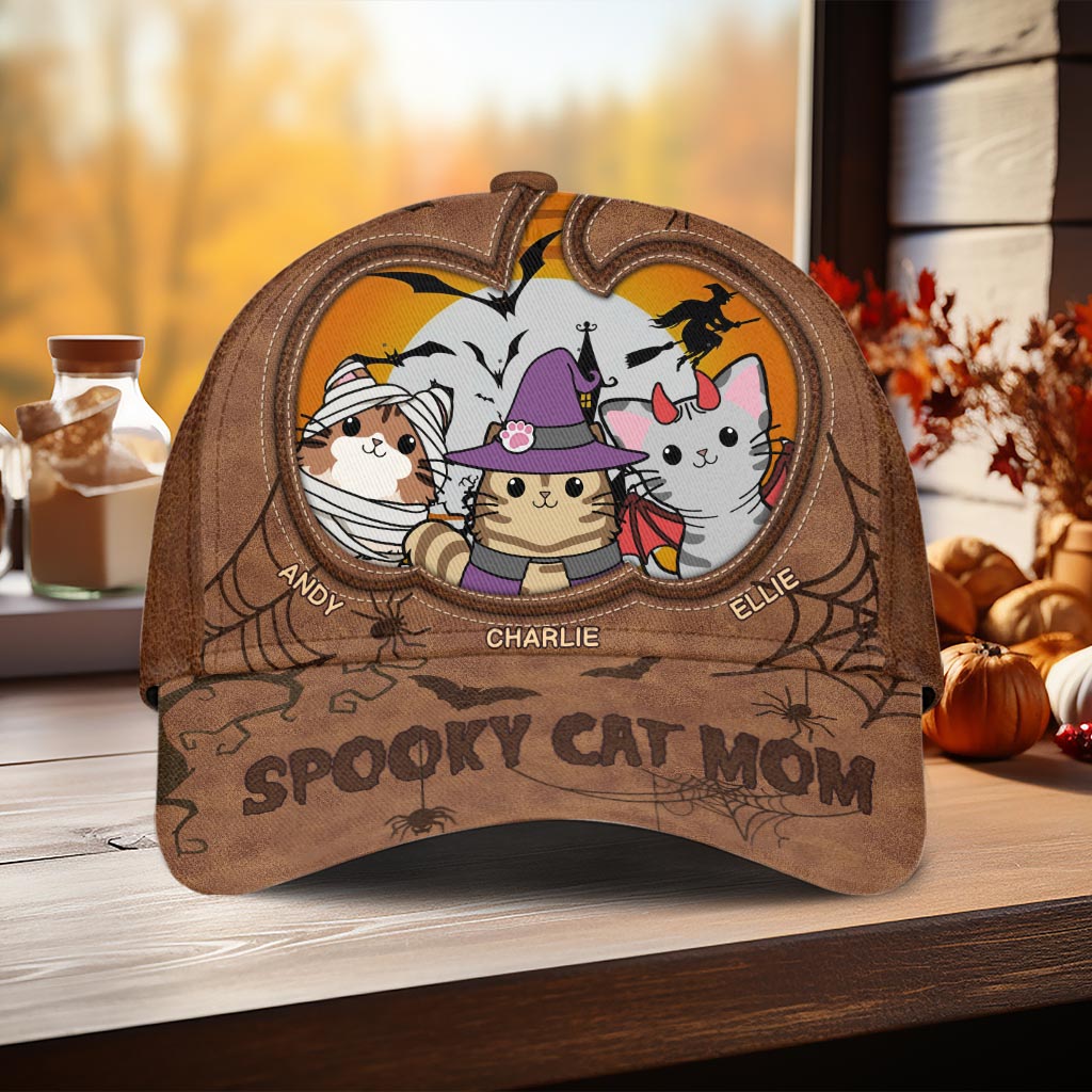 Spooky Cat Mom - Personalized Cat Classic Cap