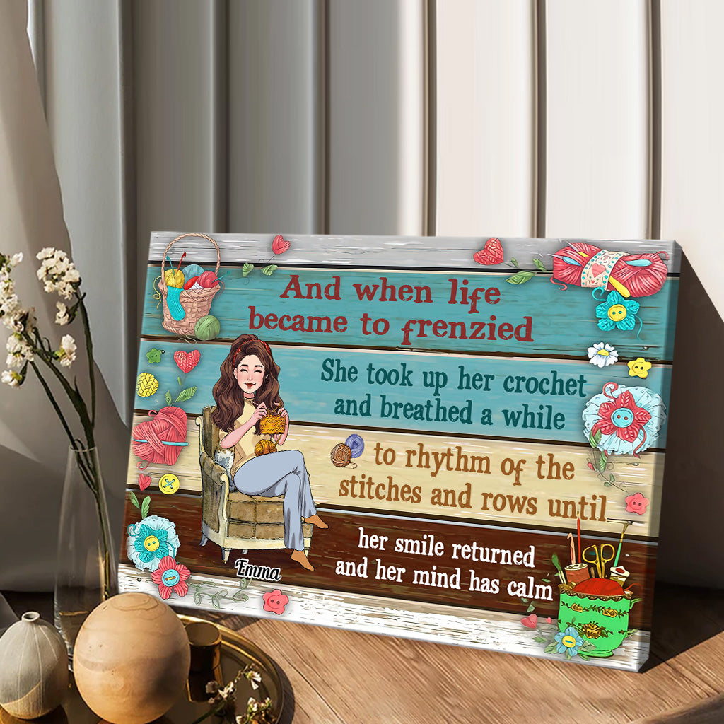 J'adore le crochet ! Un cadeau au crochet pour maman, petite amie, épouse, grand-mère : toile et affiche personnalisées.