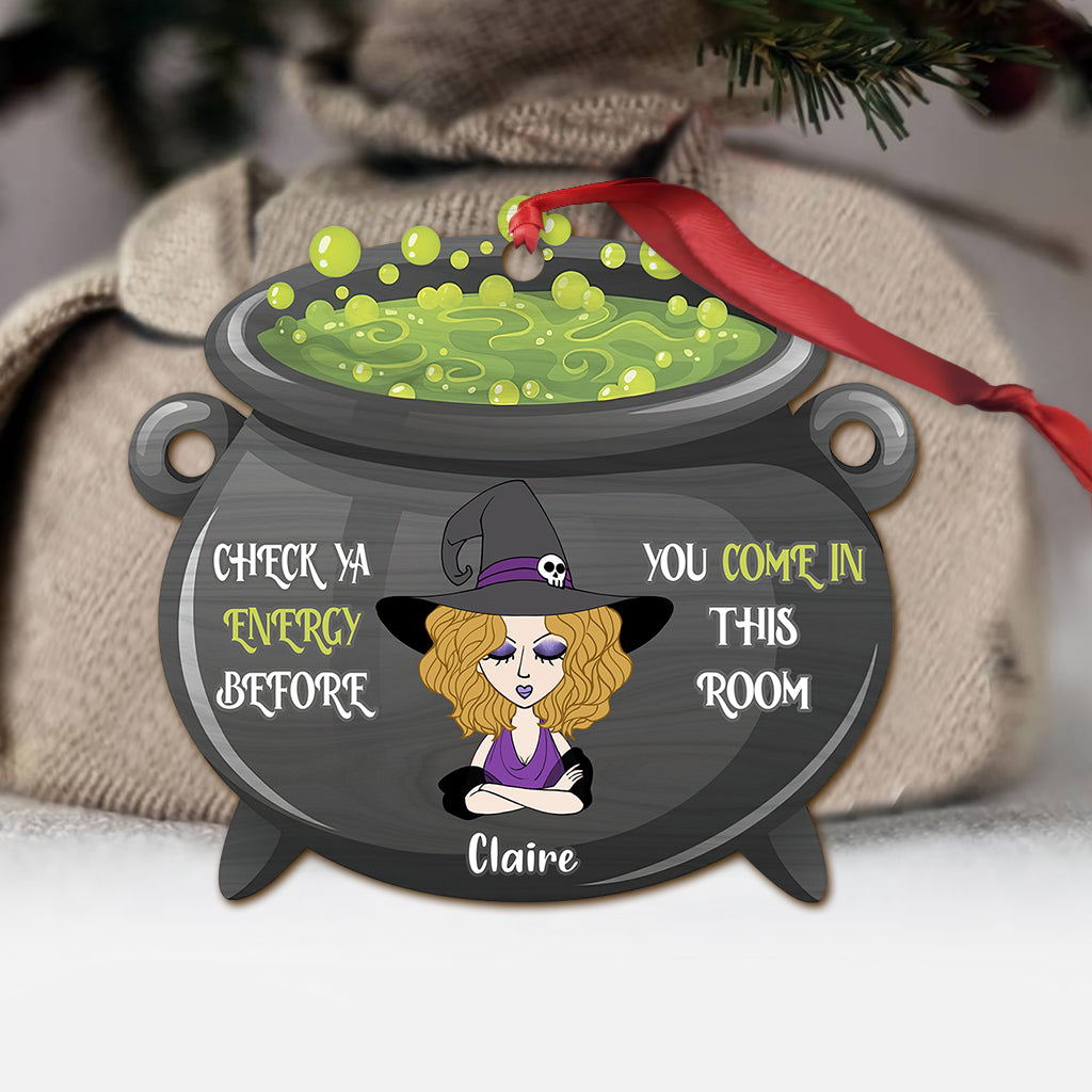 Check Ya Energy - Personalized Witch Ornament
