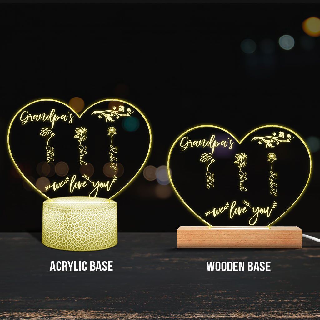 Le Jardin de Maman - Cadeau pour grand-mère, maman, tante, grand-père - Plaque lumineuse personnalisée