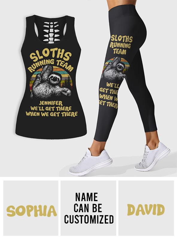 Équipe de course Sloths - Débardeur et legging de course personnalisés ajourés