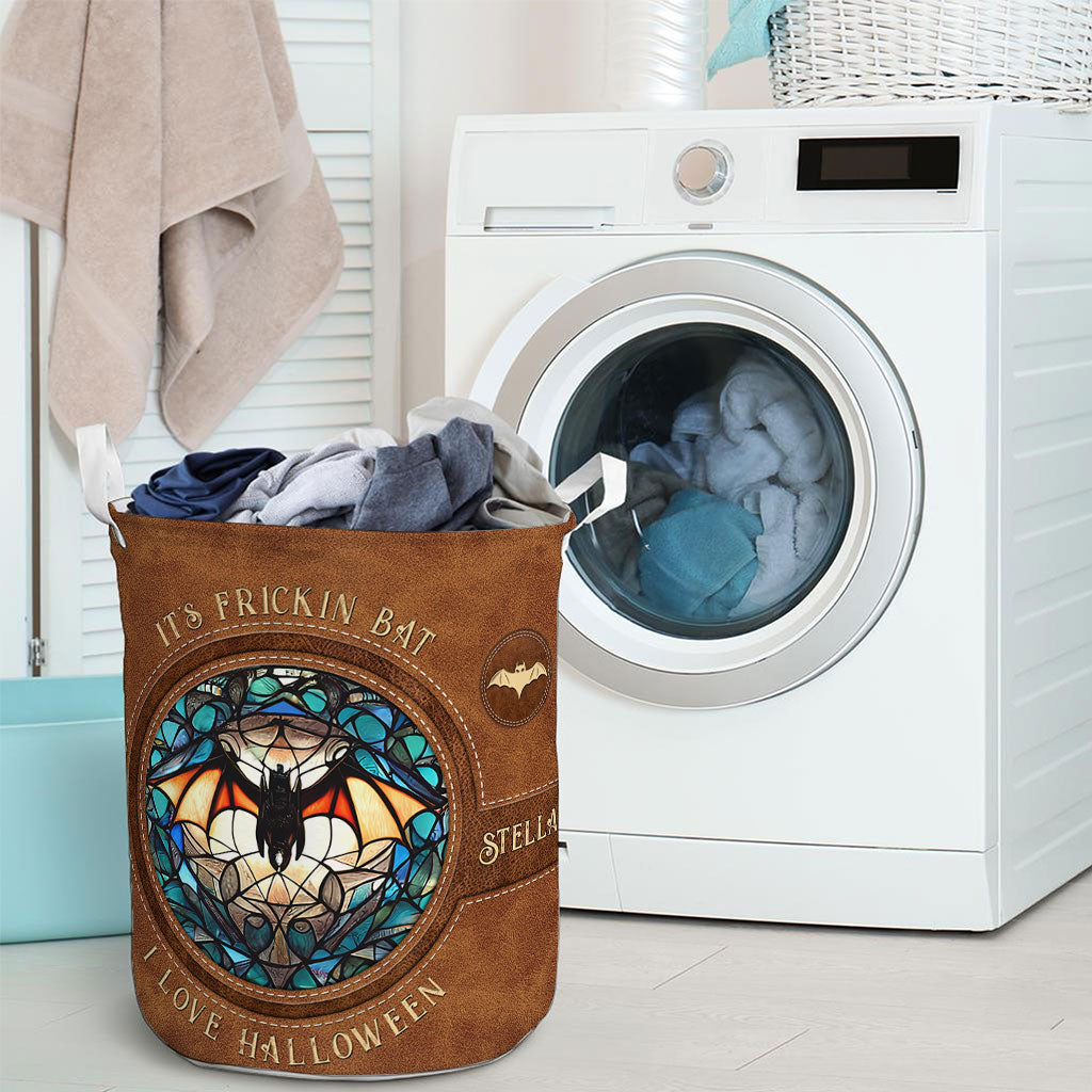 C'est une chauve-souris, j'adore Halloween ! - Panier de rangement personnalisé pour sorcière