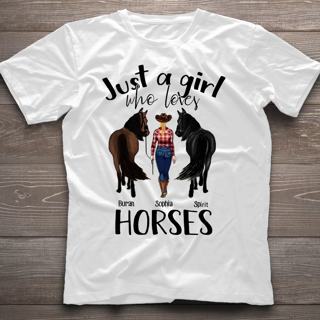 Juste une fille qui aime les chevaux - T-shirt et sweat à capuche personnalisés avec motif cheval