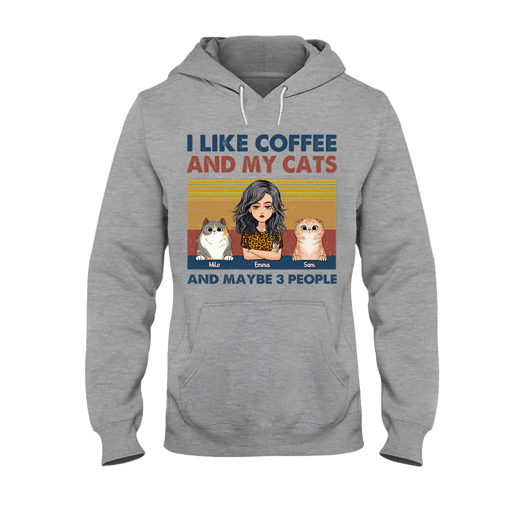 J'aime le café et mon chien - Cadeau pour amoureux des chats - T-shirt et sweat à capuche personnalisés