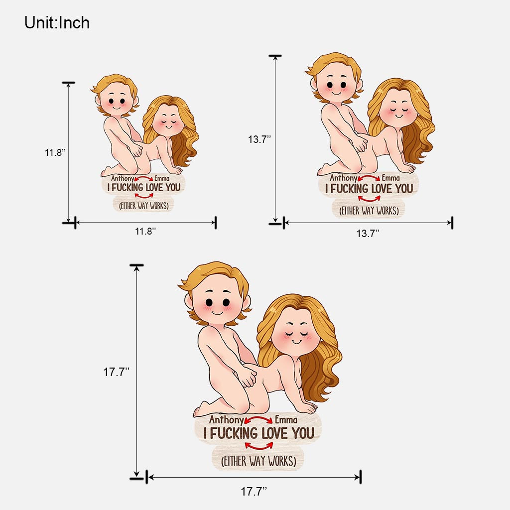 Je t'aime - cadeau pour mari, femme, petit ami, petite amie - Panneau en bois personnalisé - Forme sur mesure