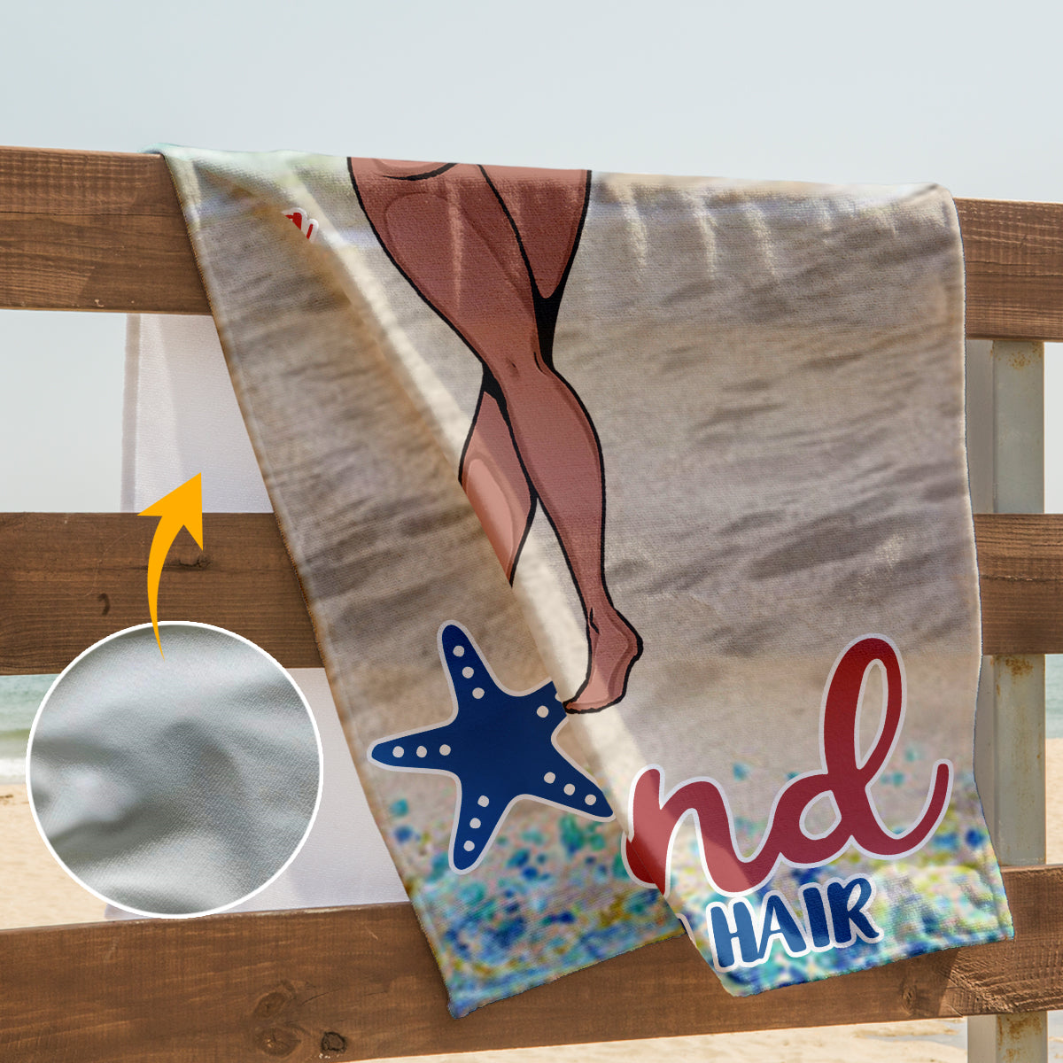 Serviette de plage personnalisée « Sandy Toes Sun Kissed Nose » - Cadeau idéal pour les amoureux de la mer : amie, sœur, petite amie, épouse, maman