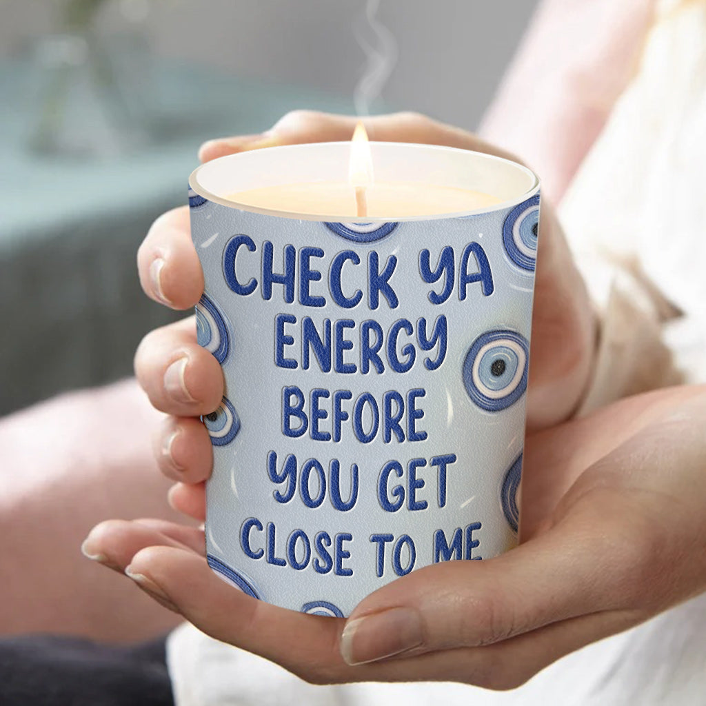Check Ya Energy - Bougie de sorcière personnalisée avec couvercle en bois