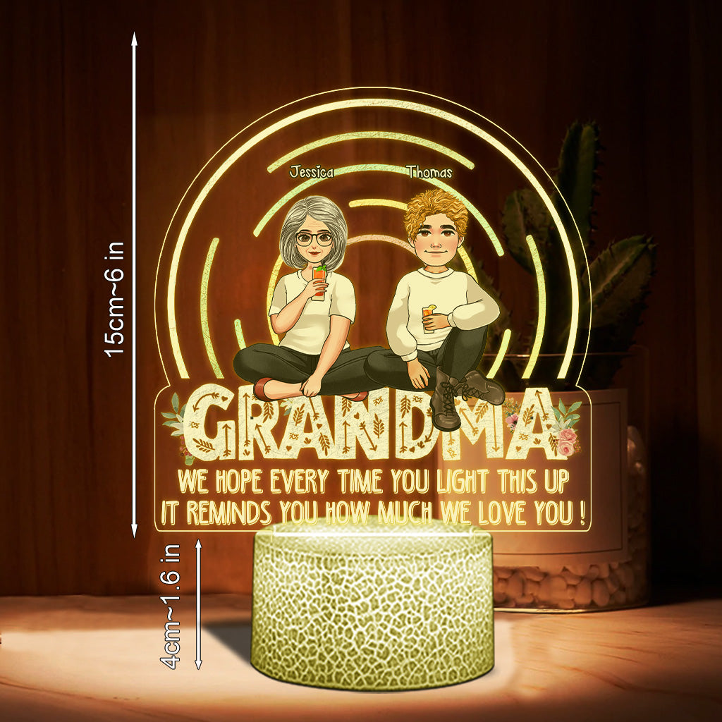 Nous espérons que chaque fois que vous allumerez votre lampe, vous l'aimerez. - Cadeau pour maman, grand-mère - Plaque lumineuse personnalisée