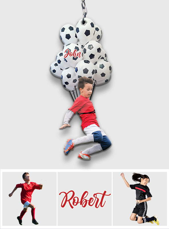 Happy Football Player - Personalized Football Keychain