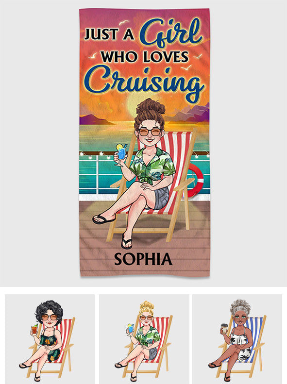 La vie est plus belle en croisière - Serviette de plage personnalisée pour croisière