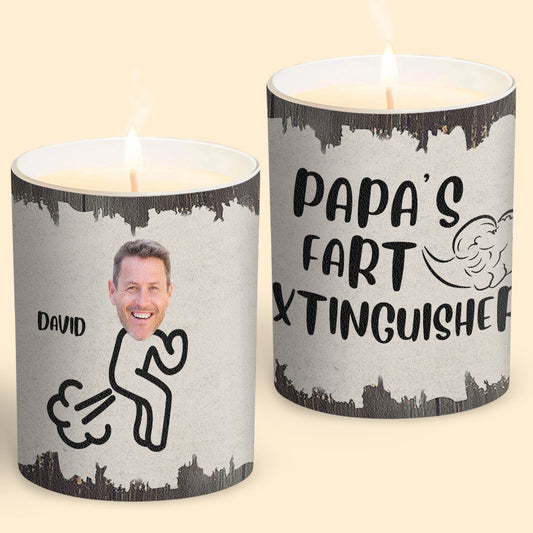 Fart Extinguisher - Gift for dad, grandma, grandpa, mom, uncle, aunt, son, daughter, brother, sister, granddaughter, grandson, husband, wife, boyfriend, girlfriend, friend - Personalized Candle With Wooden Lid