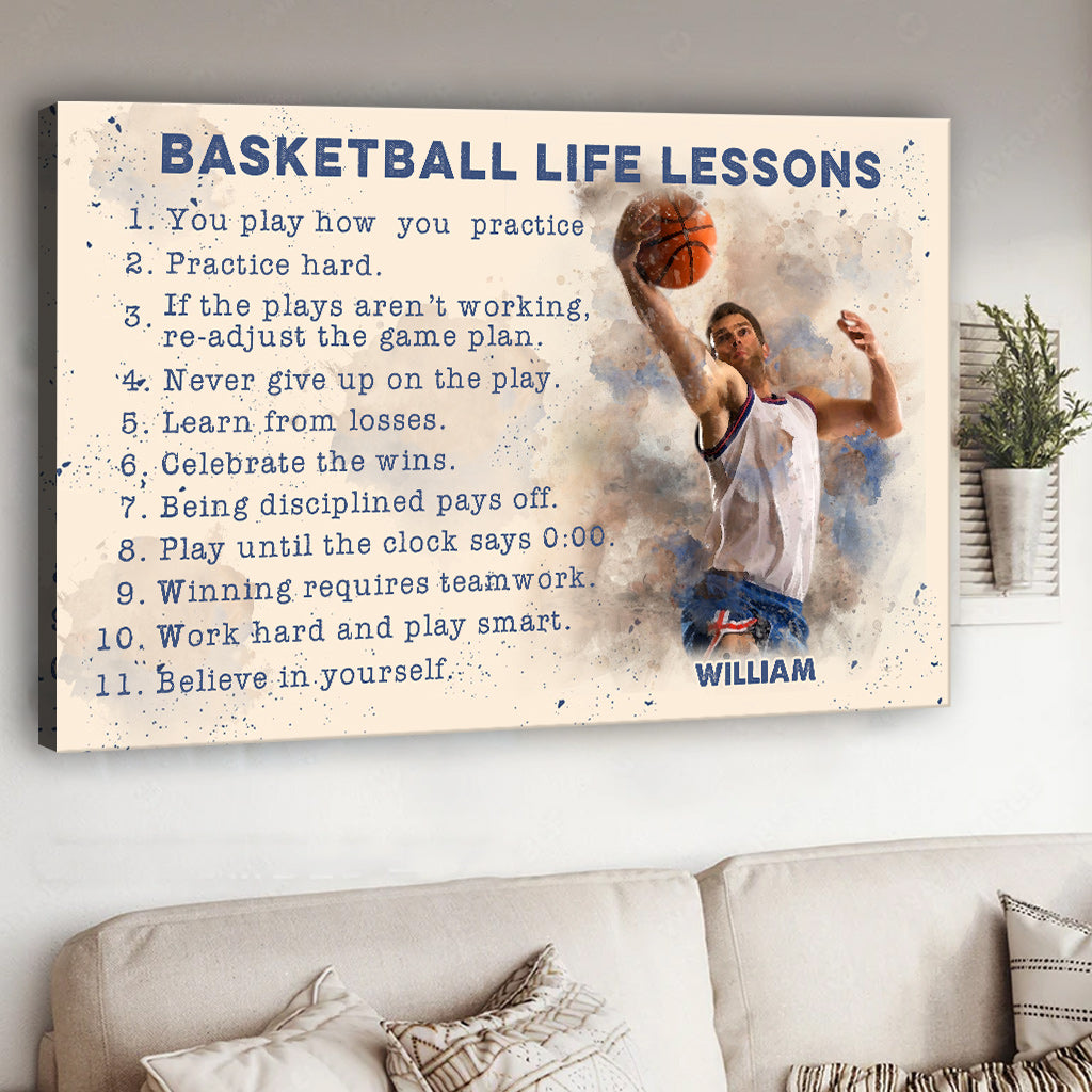 Leçons de vie du basketball - Toile et affiche personnalisées sur le thème du basketball