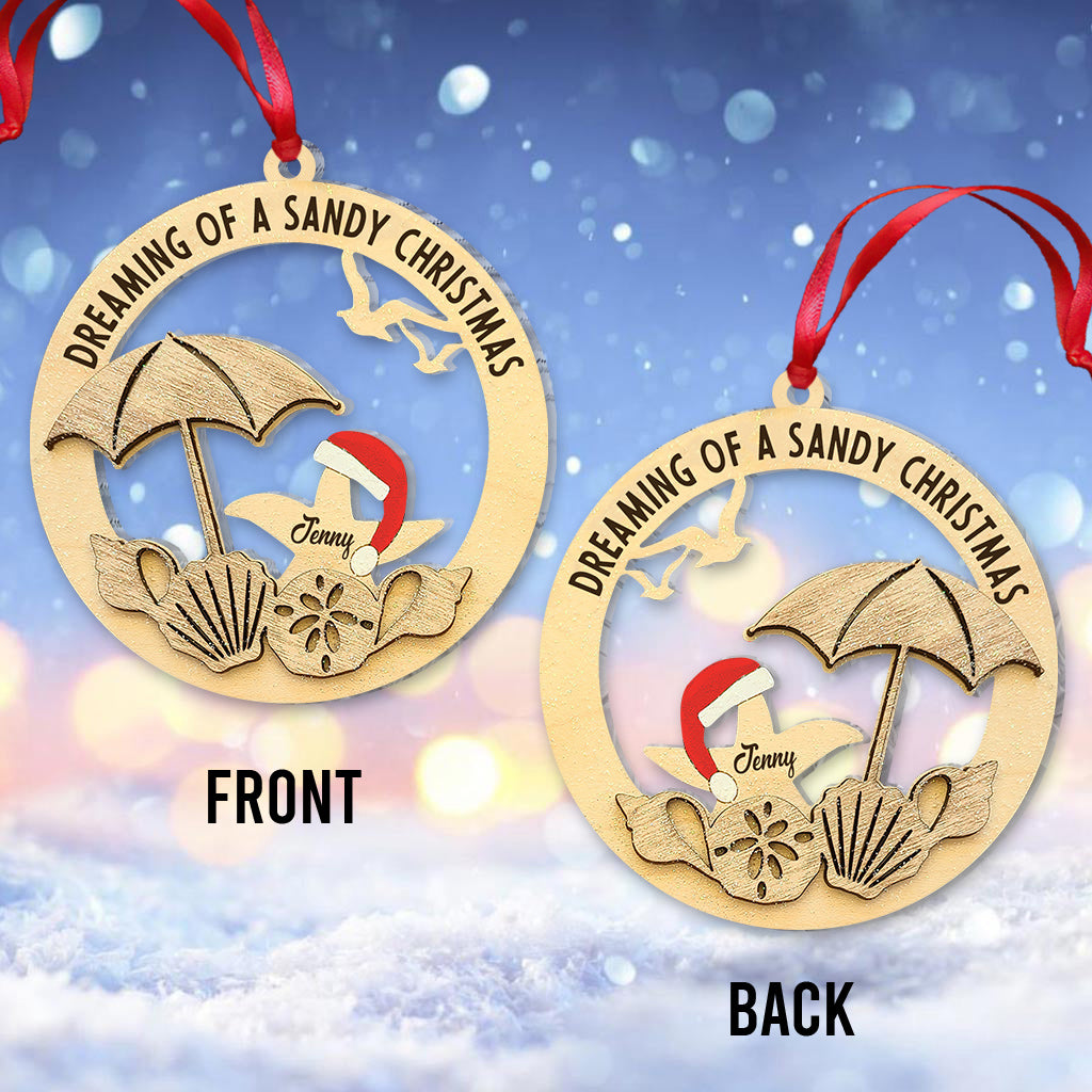 Rêver d'un Noël sur sable blanc - Ornement personnalisé pour les amoureux de la mer