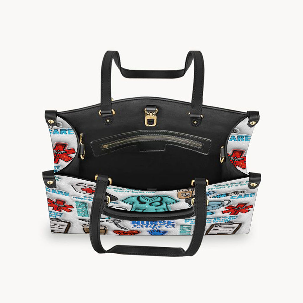 Nurse Life - Personalized Nurse Leather Handbag