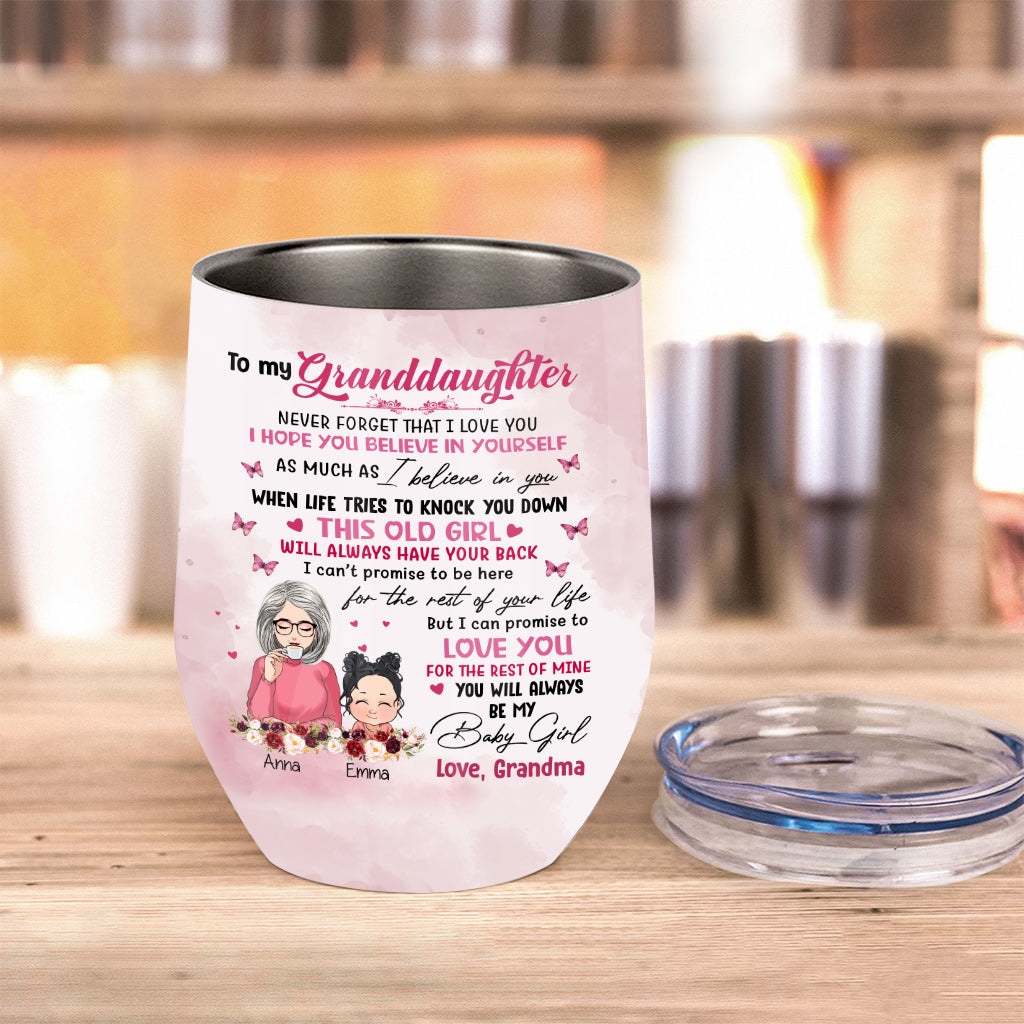 À ma petite-fille - Gobelet à vin personnalisé pour grand-mère