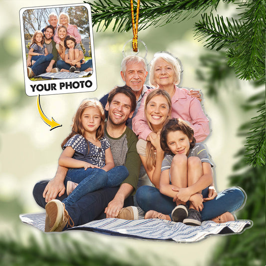 Cadeau photo à télécharger pour les grands-parents - Cadeau pour mamie, papi - Ornement transparent personnalisé