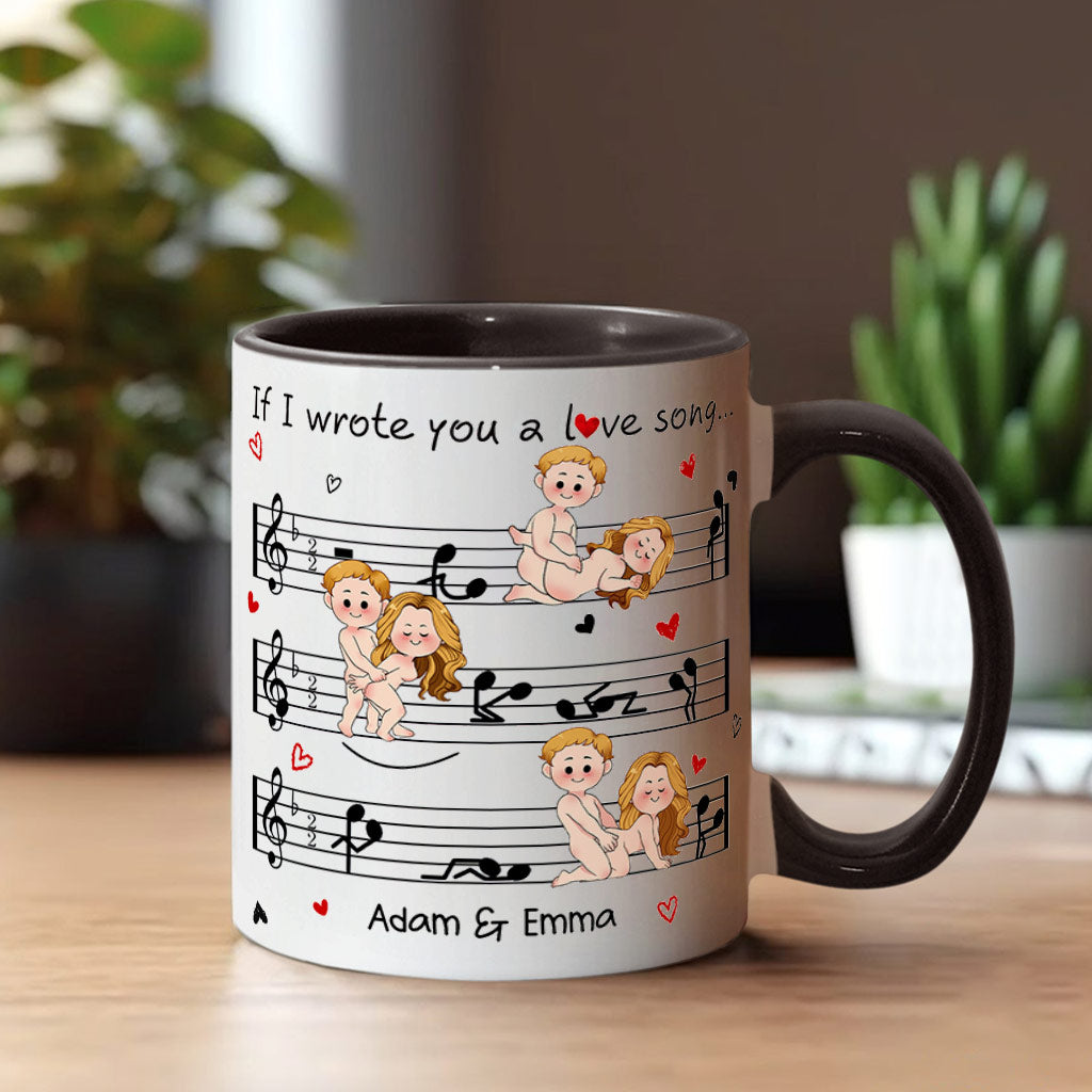 Mug personnalisé pour couple « Si je t'écrivais une chanson d'amour »