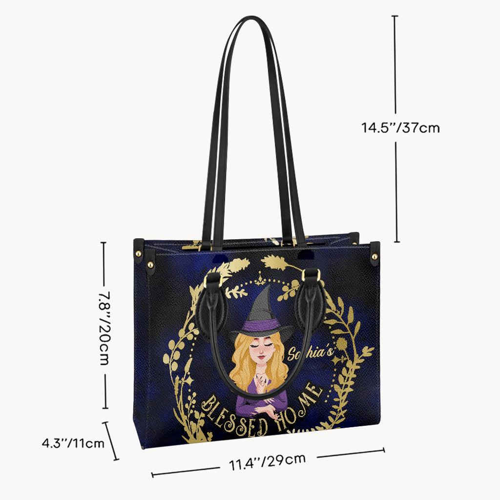 Maison bénie - Sac à main en cuir personnalisé Sorcière
