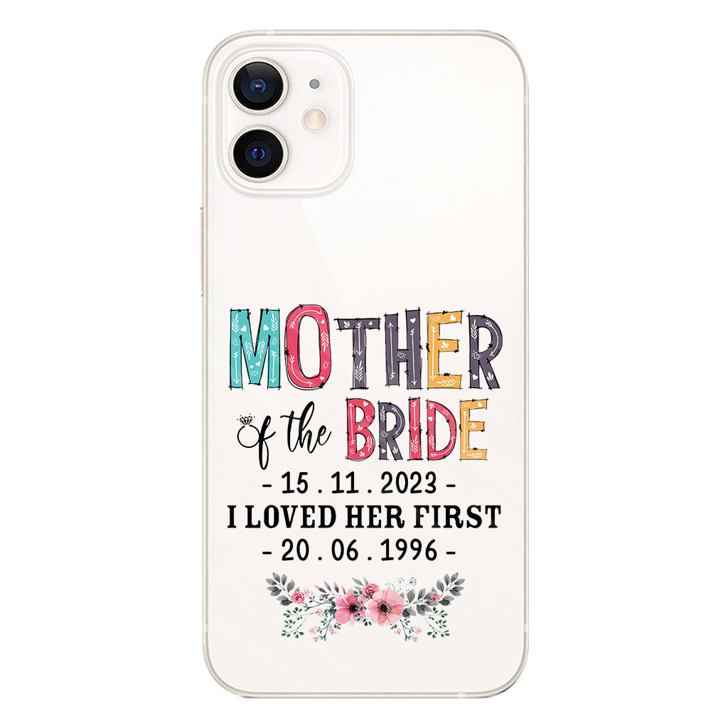 Coque de téléphone transparente personnalisée pour la mère de la mariée
