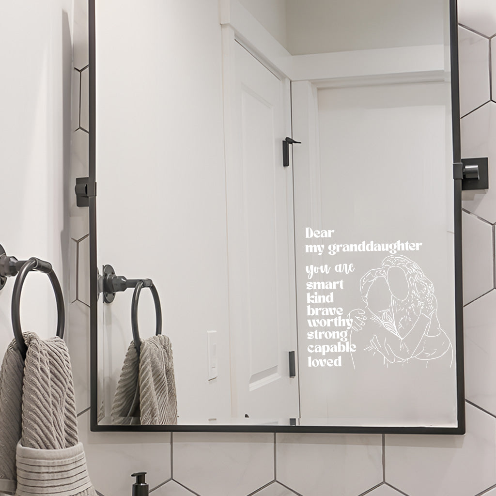 Chère petite-fille/fille, tu es une grande admiratrice - Autocollant personnalisé découpé à la forme - Autocollant personnalisé pour grand-mère