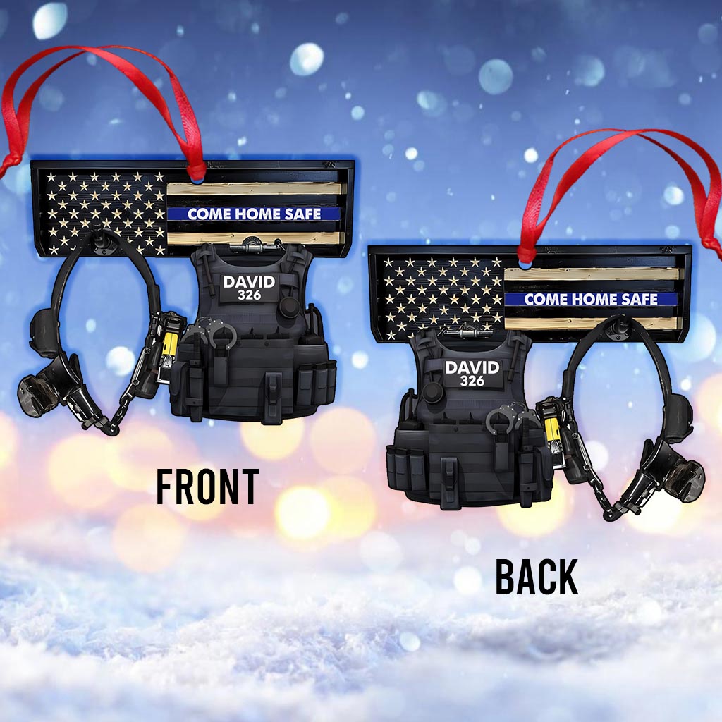 Rentrez sains et saufs - Ornement personnalisé pour policier