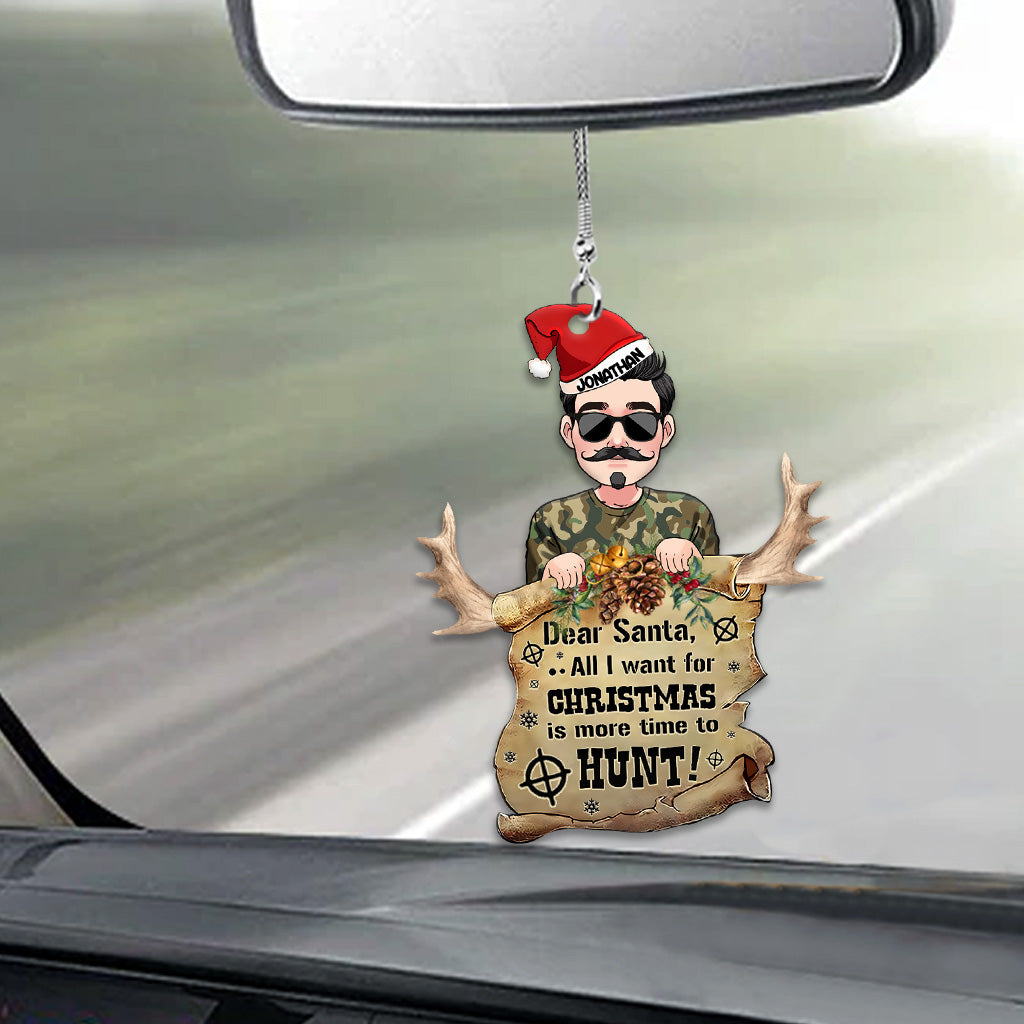 Cher Père Noël - Ornement de voiture de chasse personnalisé