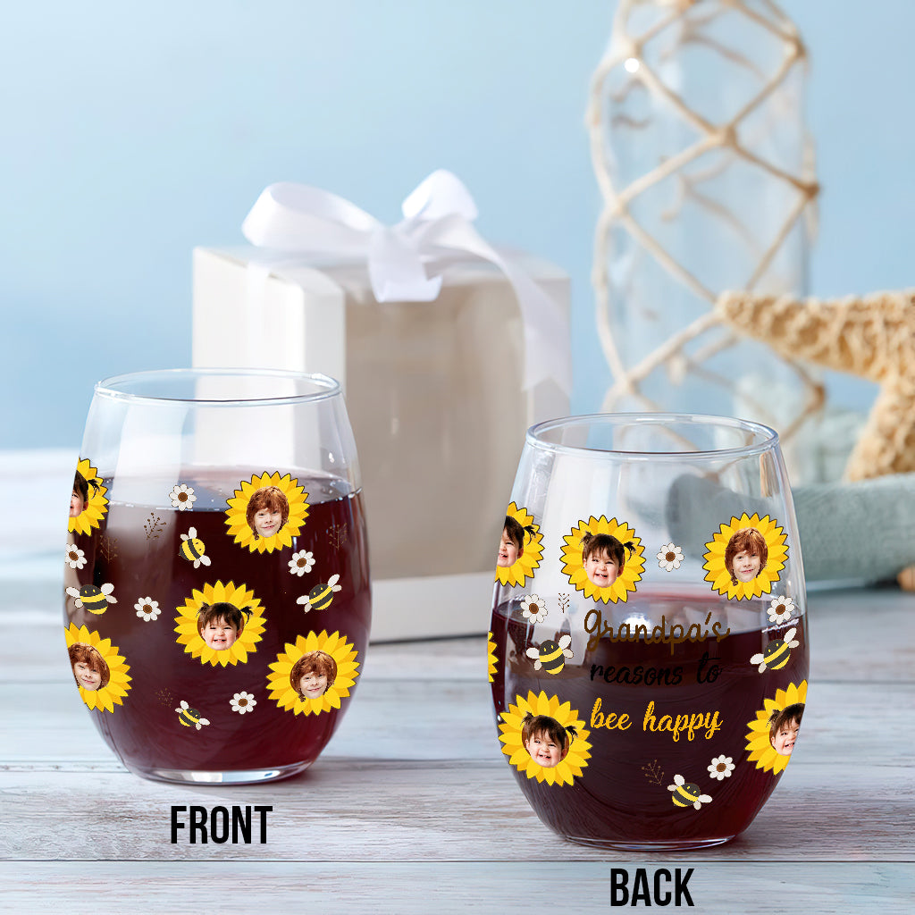 Les raisons de Nana - Cadeau pour grand-mère, maman, grand-père, papa - Verre à vin entièrement personnalisé