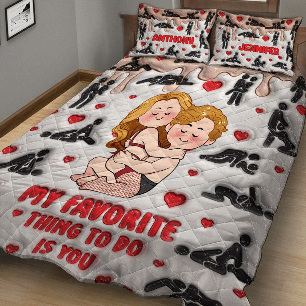 Ma chose préférée à faire, c'est toi - Ensemble de courtepointe personnalisé pour couple
