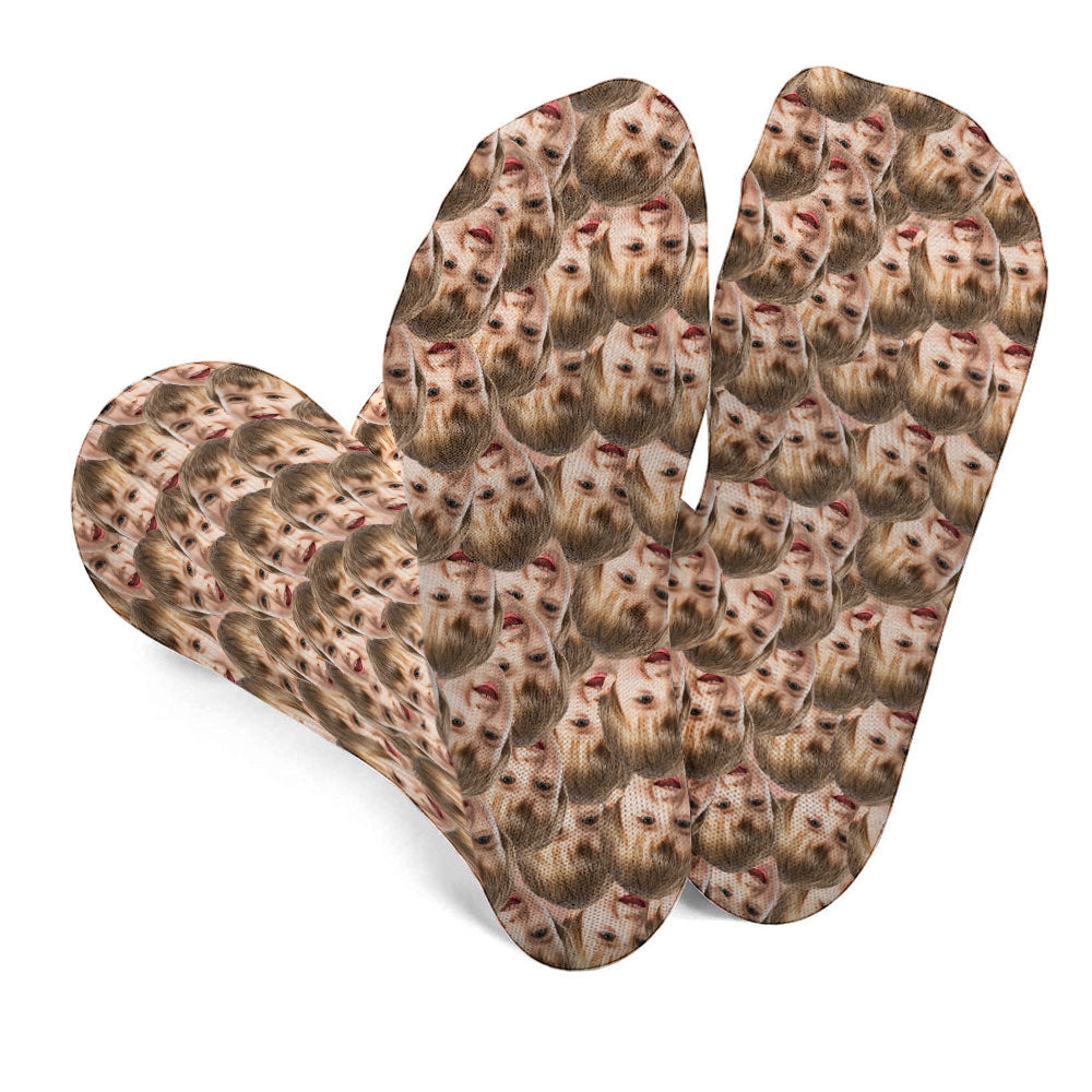 Chaussettes personnalisées pour petit-fils avec visage imprimé - Modèle à motif imprimé