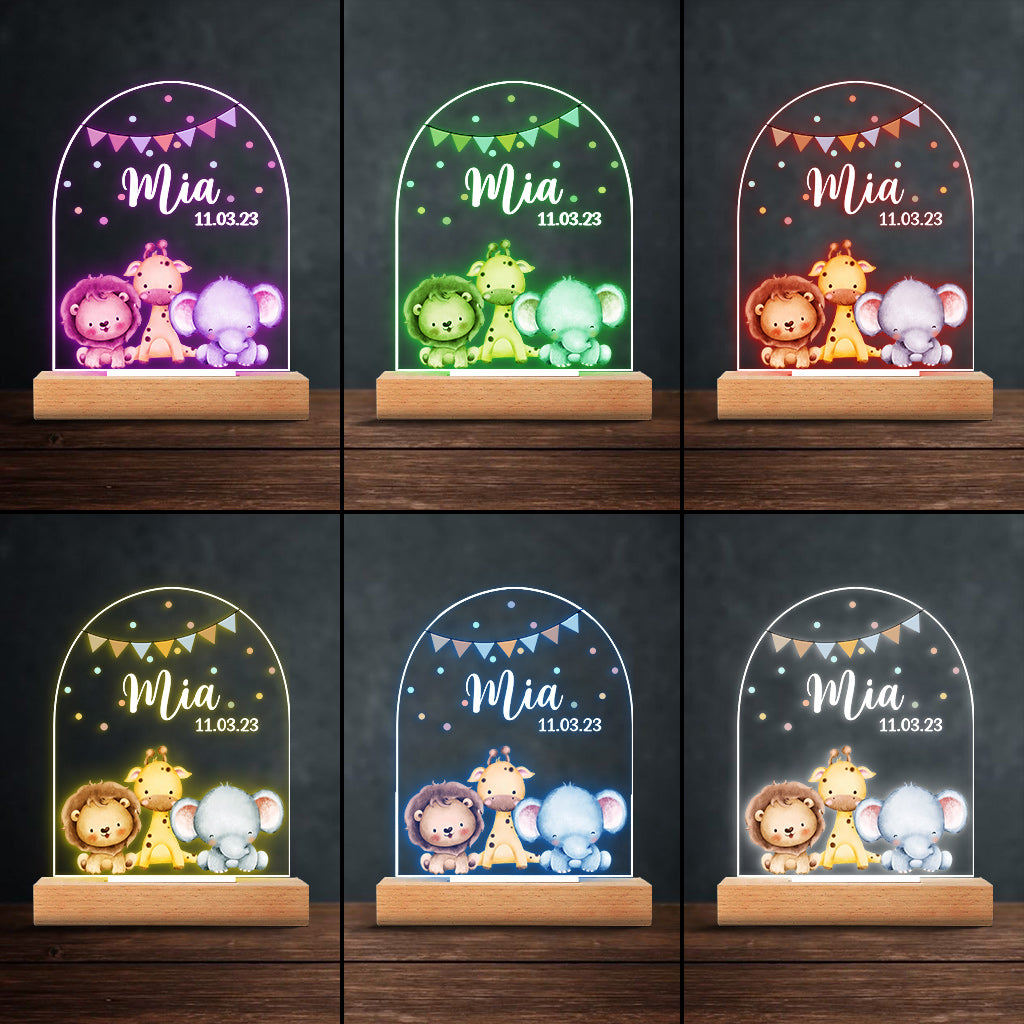 Cadeau de naissance - Plaque lumineuse personnalisée en forme d'enfant