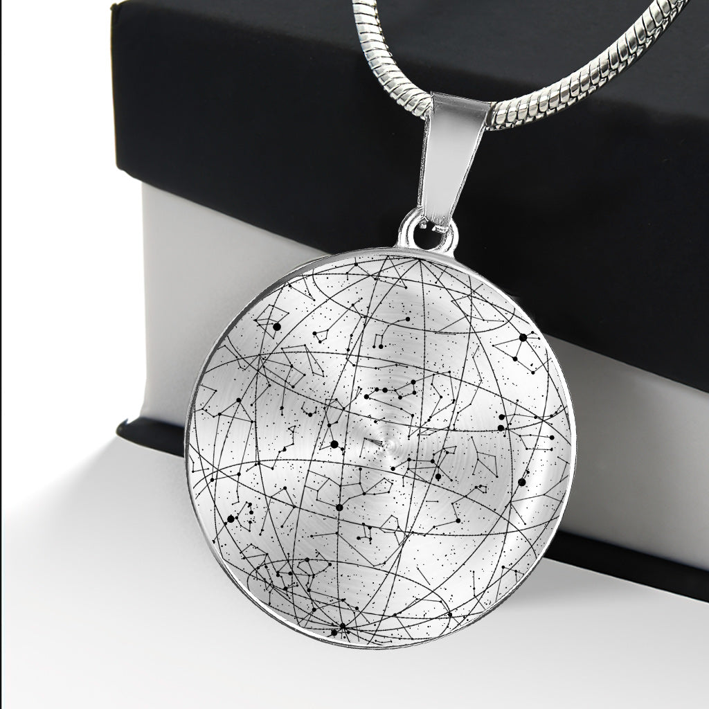 La nuit de ta naissance - Collier pendentif rond personnalisé pour fils