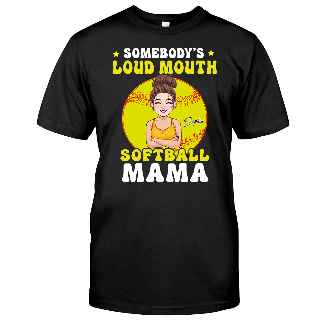 Maman de softball à la langue bien pendue - T-shirt et sweat à capuche de softball personnalisés